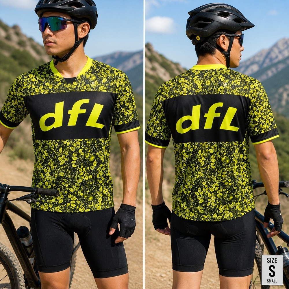 Cuore Switzerland Offroad V01 Freeride Cycling Jersey Neon Yellow Black Mens S